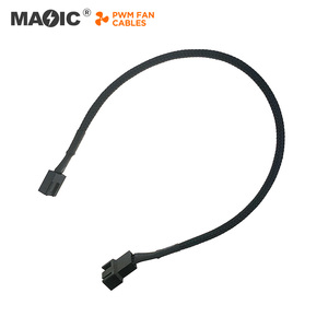 Mini ventilateur GPU mâle/femelle, 30cm, 4 broches, câble d'extension pour ordinateur, 1 pièce, adaptateur PWM, <span class=keywords><strong>manchon</strong></span> noir, dernière nouveauté 2021 - Product Image 2
