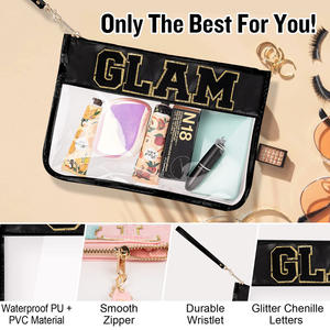 Bolsa de Maquillaje para Mujer, Impermeable, de PVC, Bolsa de Cosméticos Transparente para Viaje, Organizador de Brochas de Maquillaje, Estuche para Artículos de Aseo - Product Image 3