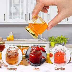 Lot de 50 <span class=keywords><strong>mini</strong></span>-pots à <span class=keywords><strong>miel</strong></span> hexagonaux en verre vides de 45 ml avec cuillère, petits pots à <span class=keywords><strong>miel</strong></span> pour cadeaux de naissance, de mariage et de fête - Product Image 6