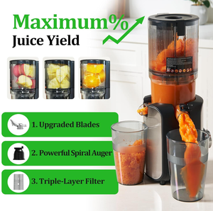 Presse-agrumes lent à mastication à froid personnalisé, extracteur de jus électrique à faible bruit de 200W avec grande bouche pour fruits <span class=keywords><strong>frais</strong></span> - Product Image 4