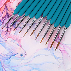 000-6 9 piezas de acrílico acuarela aceite de cara de detalle cepillo de pintura miniatura pinceles de pintura Mini Kit de pincel <span class=keywords><strong>para</strong></span> pintar conjunto - Product Image 2