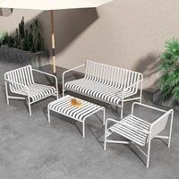 Ensemble table à manger et chaises d'extérieur modernes pour cour, balcon, jardin, thé, café, loisirs colorés, style thé au lait