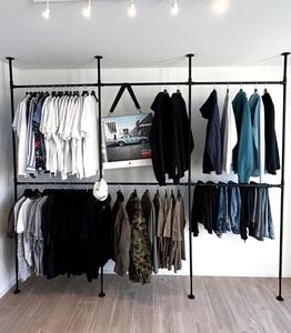 En forme de tige Portable mobile à bas prix combinaison chambre <span class=keywords><strong>vestiaire</strong></span> métal DlY garde-robe de type ouvert <span class=keywords><strong>placard</strong></span> de rangement - Product Image 2