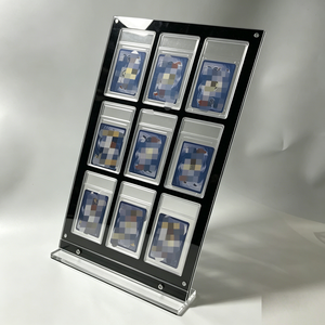 High Quality Durable 9 Pocket Clear <b>Acrylic</b> Card Holder Black Backing Clip Closure For Trading Card <b>Storage</b> - Product Image 2