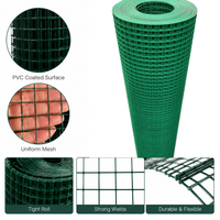 Rouleau de treillis soudé en PVC vert décoratif pour bordure de jardin et aménagement paysager, rouleau de treillis soudé plastifié