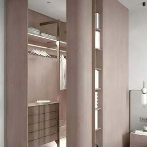 Muebles de Dormitorio Modernos Minimalistas Convertibles de Madera, Armarios Expandibles Independientes con Puertas de Vidrio, Armarios de Pared para el Hogar - Product Image 4