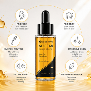 Gotas Autobronceadoras Faciales 5 en 1 de Marca Privada, Iluminadoras, Autobronceadoras, Hidratantes, 30 ml - Product Image 3