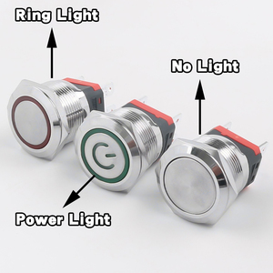 22MM 금속 푸시 버튼 스위치 10A 고전류 2NO 래칭 순간 4 핀 전원 스위치 LED 와이어 IP65 레벨 최대 전압 220V - Product Image 3