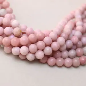 Оптовая продажа, высококачественные кристаллические браслеты, розовый опаловый браслет с бусинами, браслет для энергии, лечебный камень