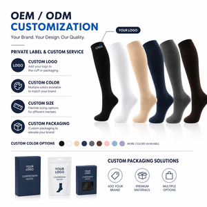 Calcetines de Compresión Graduada de 15-20 mmHg al por Mayor, Calcetines Deportivos hasta la Rodilla para Correr y Viajar, para Hombres y Mujeres - Product Image 3