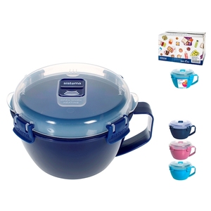 Conteneur micro-ondes Sistema 0,9 L avec poignées, couleurs assorties, pour le stockage des aliments - Product Image 1