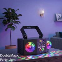 Double projecteur LED musical à effets lumineux pour soirées, lumières de discothèque DJ, éclairage de scène pour ambiance, télécommande |   YSH