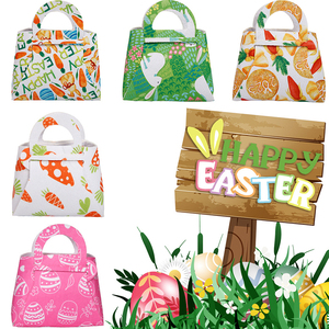 Cesta <span class=keywords><strong>de</strong></span> Pascua DIY colorido dibujos animados conejito huevos zanahoria decoración regalo bolsa fieltro tela caramelo <span class=keywords><strong>Chocolate</strong></span> cesta <span class=keywords><strong>de</strong></span> mano - Product Image 4
