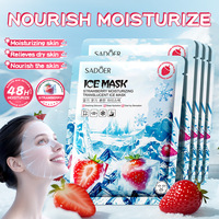 SADOER Masque Glacé Revitalisant à la Fraise - Masque Facial Hydratant et Éclaircissant
