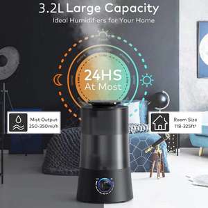 2024 GEMEO 3.2L Big Fogger Noir Bouton Humidificateur Maison Silencieux pour <span class=keywords><strong>Bébé</strong></span> - Product Image 4