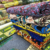 Kain Batik Organik Katun 100% Super High African Ankara Pagne Wax untuk Kemeja Anak Laki-laki, Jas, Tas, dan Selimut Anak Perempuan