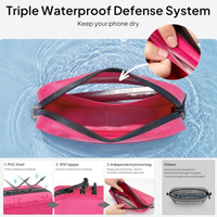 Sac banane étanche pour téléphone IPX7 avec fermeture éclair scellée, réglable, bandoulière, sac de taille 0,5L pour plage, natation, randonnée, activités de plein air