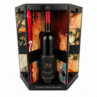 Boîte à vin de luxe pour 3 bouteilles, emballage personnalisé pour spiritueux, boîte cadeau en carton rigide, vente en gros