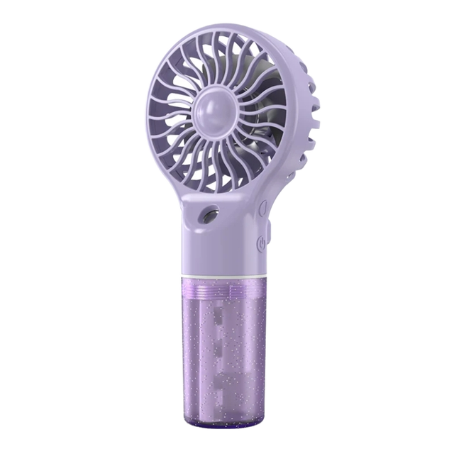 USB Rechargeable Handheld Misting Fan with Plastic Heatsink Four Wind Speeds Low Noise Portable Hydration Design 42.5CFM