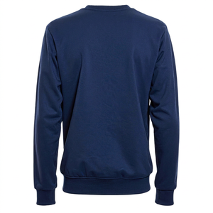<b>Women's</b> Navy Blue Crew Neck <b>Sweatshirt</b> Regular Fit Full Sleeve 100% Polyester Woven Solid Color Autumn Winter Wear Front Logo - Product Image 2