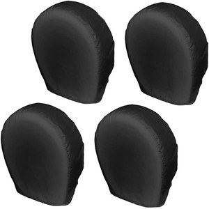 Housses de pneus universelles Loyagour en PVC résistant aux UV et imperméables pour caravanes, disponibles en plusieurs tailles, noir/argent, installation facile, style sportif - Product Image 1