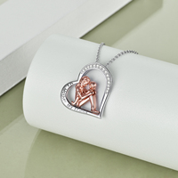 Fine Jewelry Collier coeur mère et fille deux tons en argent sterling 925 pour femme