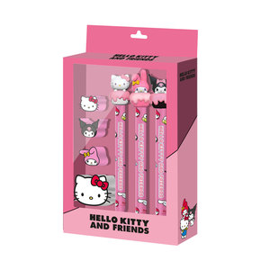Pack Mixte Hello Kitty de 3 Crayons Éternels + 3 Gommes + Taille-crayon, Rose - Product Image 1