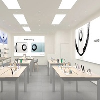Conception intérieure personnalisée pour magasin de téléphonie mobile, comptoir de réparation de téléphones en bois, vitrine murale pour téléphones portables