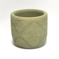 Jardinière d'extérieur en ciment kaki foncé, petits pots de fleurs à motifs pour la maison, décoration de jardin, petite jardinière de fleurs pour la décoration de la maison
