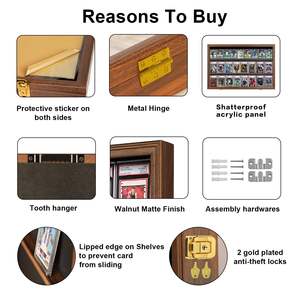 Vitrine murale pour 24 cartes de sport classées, vitrine pour cartes de baseball, décoration intérieure, collection de cartes, boîte à ombre en vrac - Product Image 4