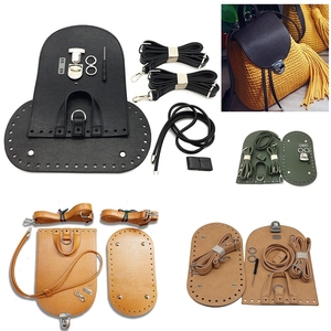 Sac de Base ovale Sac à dos tissé Matériel Flip Cover Coussin Base Nail Bottom Shaper avec trous pour bricolage Sac seau à tricoter - Product Image 1