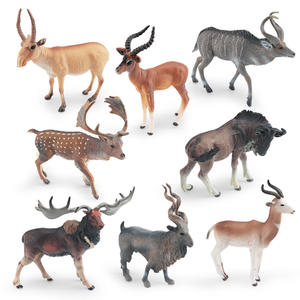 Modèle de <span class=keywords><strong>faune</strong></span> de simulation : Wildebeest, Antilope, Serval de montagne, Chèvre à cornes torsadées, Cerf faule mâle, Décoration de table - Product Image 3