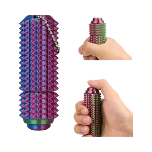 Button Click,Spinners,<b>Little</b> Ouchies Pain Stim Fidget Spiky Toy for Adults with Keychain,3-in-1 Design for Stress Relief - Product Image 1