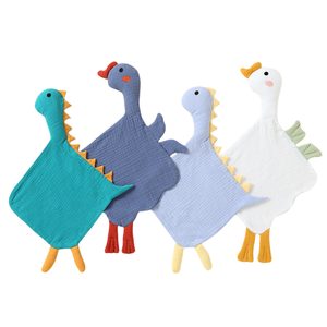 Venta al por mayor pacificar bufanda 100% algodón gasa bebé muselina Baberos animales bebé durmiendo muñeca juguetes algodón bebé comodidad Baberos - Product Image 2