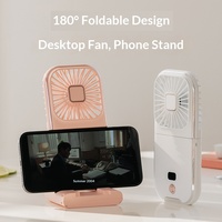 Kipas Mini Portabel Lipat Digital Layar LED Pendingin Daya Tahan Baterai 3000mAh, Cocok untuk Luar Ruangan, Tenang, dan Dapat Digunakan Sebagai Powerbank