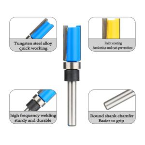 3PC 8Mm Chân Thẳng Bit Với Dưới Mang Mill Gỗ Cutter Rắn Carbide Mô Hình Router Bit Set Cho Carpenter - Product Image 4