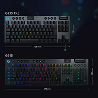 Clavier mécanique Logitech G913 TKL Tenkeyless 87 touches, profil bas, interrupteurs GL, LIGHTSYNC RGB, dessus en aluminium, 2,4 GHz pour l'e-sport