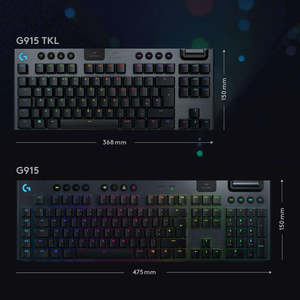 Teclado Mecánico Logitech G913 TKL Tenkeyless de 87 Teclas, Perfil Bajo, Interruptor <span class=keywords><strong>GL</strong></span>, LIGHTSYNC RGB, Parte Superior de Aluminio, 2.4GHz para Esports - Product Image 3
