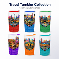 Souvenir touristique de Las Vegas, États-Unis, conception OEM ODM, mug à café en céramique écologique à isolation thermique de 12 à 24 heures, motif aquarelle
