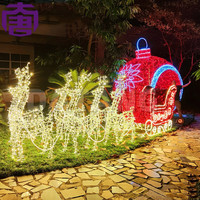 Grand motif lumineux en forme de renne 3D LED, indice de protection IP65, pour affichage en centre commercial et décorations de Noël extérieures.