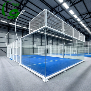 Pista <span class=keywords><strong>de</strong></span> Pádel sin Columnas en las Esquinas, Ideal para Uso en Interiores, Pista <span class=keywords><strong>de</strong></span> Pádel Super Panorámica, Luces <span class=keywords><strong>de</strong></span> 200W/300W/400W Disponibles - Product Image 1