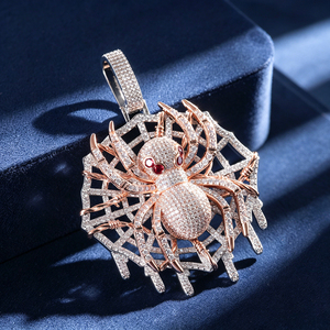 Collana di Alta Qualità con Ciondolo a Forma di <span class=keywords><strong>Ragno</strong></span> e Ragnatela, Placcata in Due Tonalità, con Zirconi 5A e Catena Tennis - Product Image 3