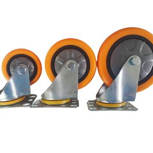 <span class=keywords><strong>Medium</strong></span> <span class=keywords><strong>Duty</strong></span> Zinco Chapeado <span class=keywords><strong>3</strong></span> 4 <span class=keywords><strong>5</strong></span> Polegadas Duplo Rolamento Laranja <span class=keywords><strong>Pu</strong></span> Rodízio Rodas Giratória para Dolly Carrinho - Product Image 1