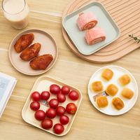 Usine Sans BPA Coloré Incassable Enfants Assiette Ensemble En Plastique Écologique Snack Plat pour Pique-Nique Fête D'anniversaire Gâteau Dessert