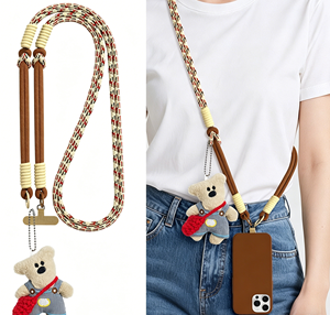 Small Horse Phone Lanyard Adjustable Woven Polyester Trendy <b>Rope</b> Luxury Pendant Anti-loss Mobile Phone <b>Chain</b> Hook ID Card Holder - Product Image 2