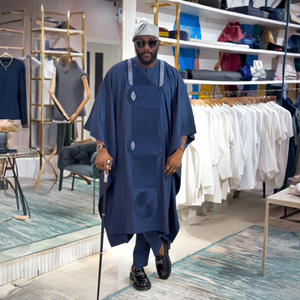 Nouveau style de vêtements africains pour hommes, vêtements Agbada Riche, costume 3 pièces brodé Agbada pour hommes - Product Image 4