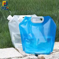 Pochette souple transparente personnalisée de 5 L avec bec verseur et poignée pour eau, idéale pour les sports de plein air, réutilisable et refermable
