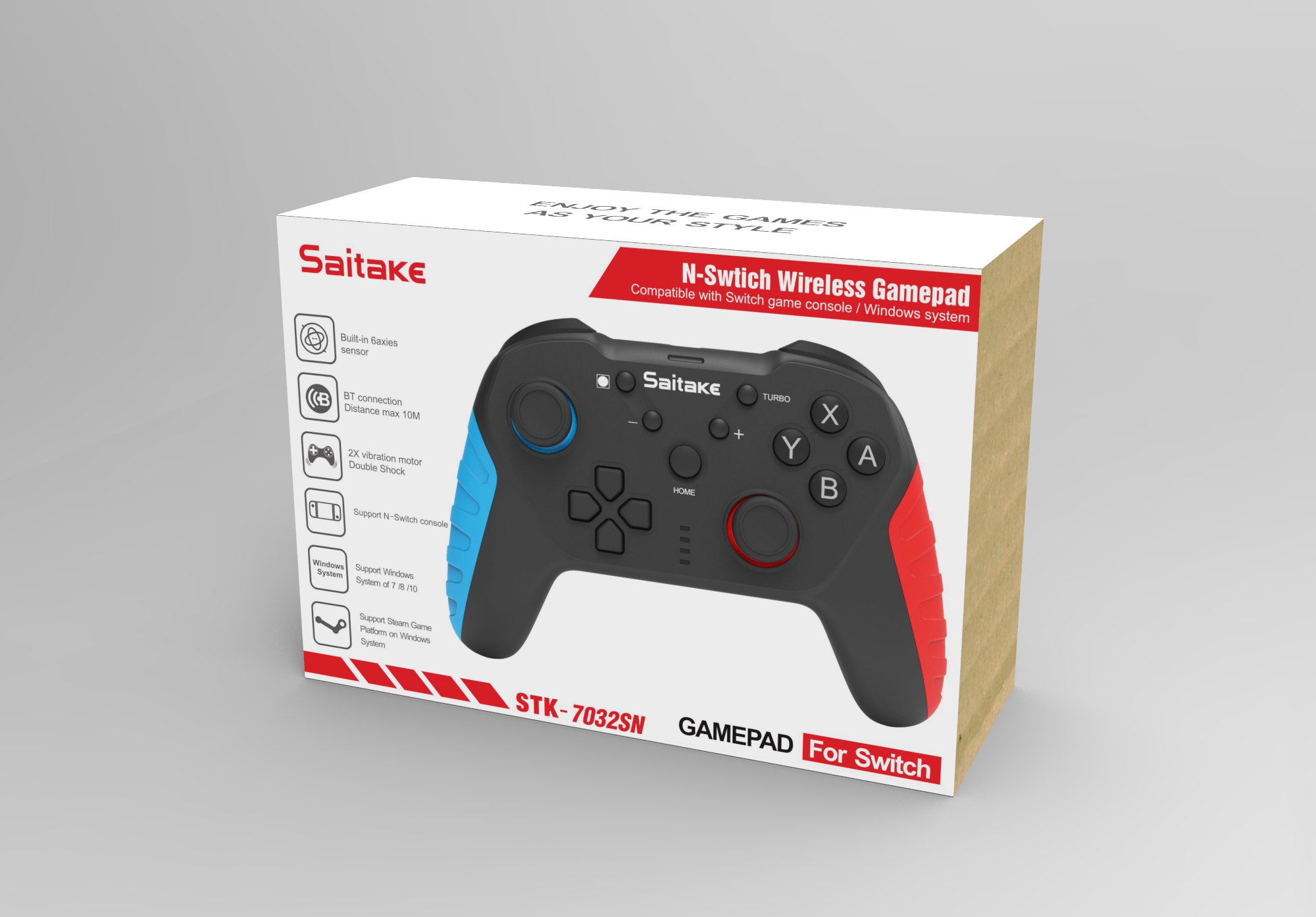 Saitake BT Wireless Switch Controller for Nintendo & More