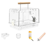 Cage de voyage transparente en acrylique pour petits animaux, boîte de transport portable pour perroquet, hamster, cochon d'Inde - Vente en gros