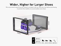 Boîte à chaussures de basket-ball en plastique transparent épais à cadre unique-boîte à chaussures pliable avec couvercle rabattable-vente en gros disponible